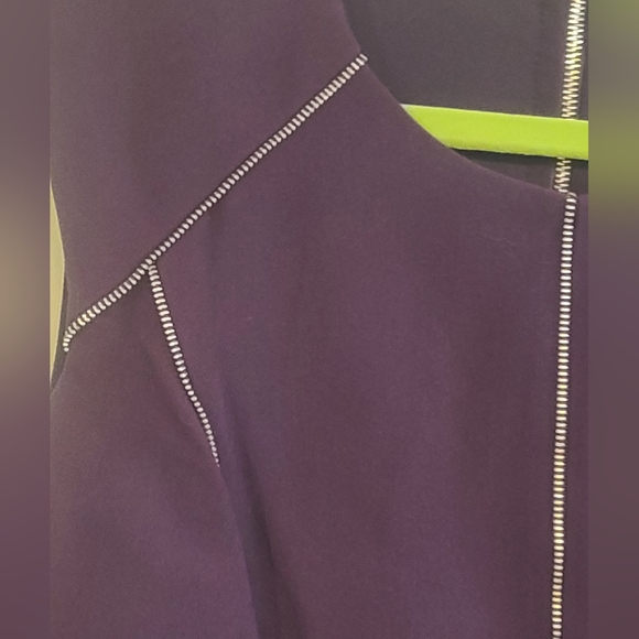 Carmen by Carmen Marc Valvo – Purple Shift Dress w/Zippers, Size 8 - Picture 2 of 6